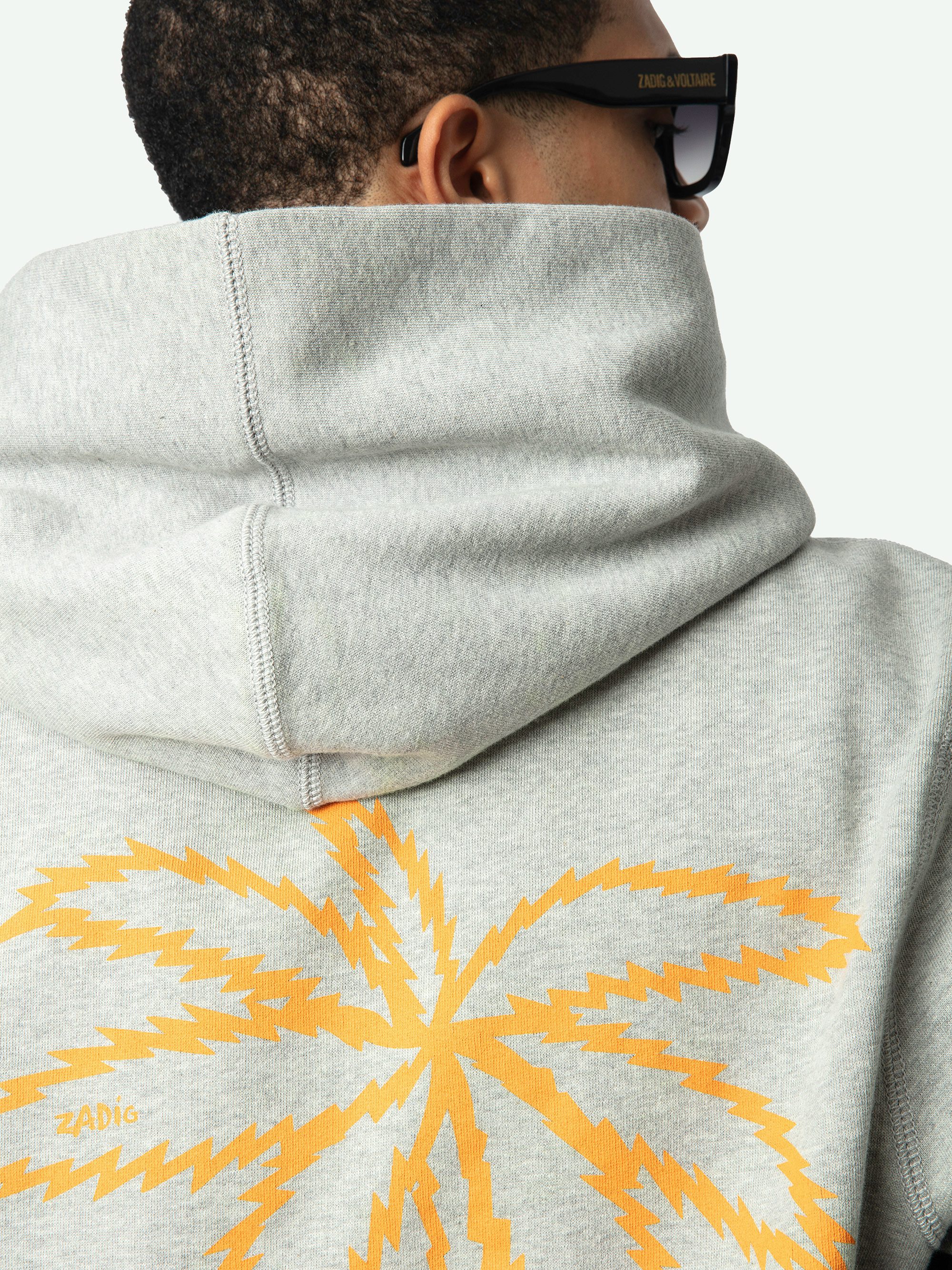 Sanchi Sweatshirt - Hooded sweatshirt with Zadig palm print on the back.